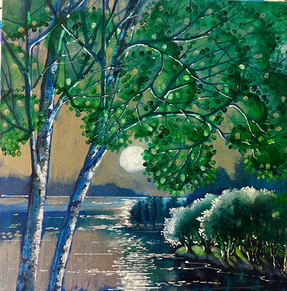 Moonlit Reflections 12x12