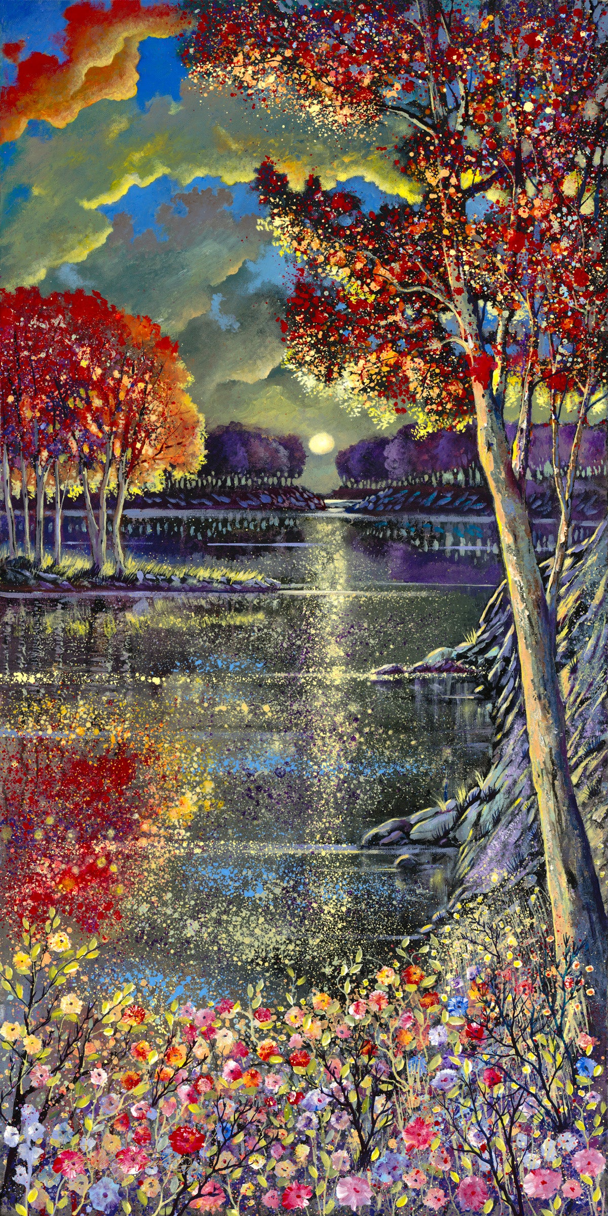 thumbnail image 2 of Ford Smith 'Just Between Us' Canvas Wall Art - 48x24 Red Trees Contemporary Print 2 of 6